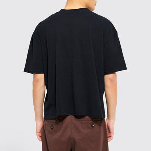 Venta al por mayor de calidad de los hombres camiseta recortada logotipo personalizado Boxy Fit Crop poliéster/algodón de secado rápido transpirable - Product Image 3