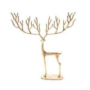 กวางเรนเดียร์ตกแต่งโต๊ะวัตถุวันคริสต์มาสของขวัญออนไลน์กวางเรนเดียร์อะลูมิเนียมแบบเคลือบทอง - Product Image 2