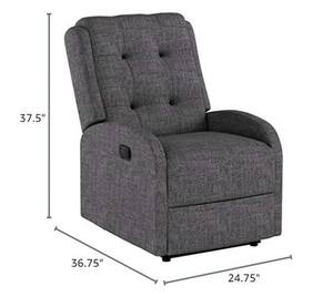 Moderno Caballero Hogar Tradicional Carbón Tweed Tapizado Sofá Reclinable Set Venta al por mayor Exportación Blanco y Negro - Product Image 5