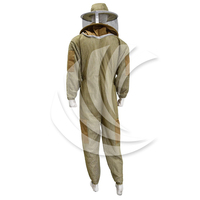 Combinaison d'apiculture professionnelle en coton ventilée, anti-piqûres, avec voile, protection intégrale unisexe à 3 couches en maille