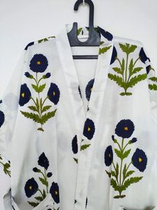 Women's Cotton Robe Handmade Block Print Kimono Nightwear Dress Floor-Length Bridesmaid Gown Comfortable Beachwear Washable - Product Image 3