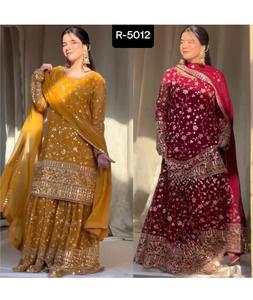 ชุดเดรสผ้าจอร์เจียแบบหนาทำจากหนังเทียมสุดพิเศษพร้อมชุดเดรสพิมพ์ลายลูกไม้สี่ด้าน - Product Image 1