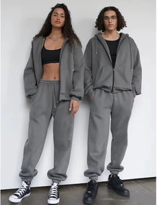 2025 alta calidad Terry Fleece chándal Jogger Set hombres personalizado Puff Impresión de dos piezas pantalones de chándal y conjunto de Sudadera con capucha - Product Image 5