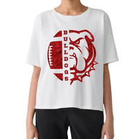 T-shirt scintillant à sequins pour femme, personnalisé pour le jour du match, avec broderie sequins spirit d'équipe, manches courtes, coupe oversize, dernière collection, respirant