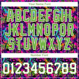 เสื้อเบสบอลแท้3D สีขาวนีออนสีเขียวลายกราฟฟิตีตามสั่ง - Product Image 4