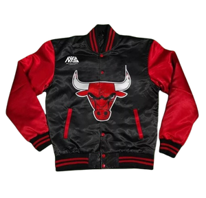 Veste bomber en satin respirant tricoté sur mesure de haute qualité avec boutons pour hommes et femmes, fourrure de mouton d'hiver, grande taille - Product Image 1