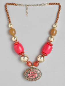 <b>New</b> Trendy Eco-Friendly Women'<b>s</b> Resin Wood Beads Necklace Customizable Colors Polished Finish for Weddings <b>Parties</b> Summer - Product Image 3