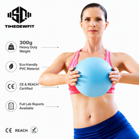 Ballon de Pilates en PVC 8 pouces, ballon d'exercice pour entraînement du tronc avec pompe à aiguille, massage, écologique, yoga, PT, rose/beige/thé au lait/noir