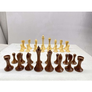 Piezas de Ajedrez de Madera Minimalistas de Lujo, Estilo Danés Moderno de Mediados de Siglo, Juego de Piezas de Ajedrez de Madera Hechas a Mano, Piezas Staunton - Product Image 1