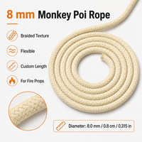 Corde à poi en aramide 8 mm, résistante à la chaleur, pour performance de cirque et de poi de feu
