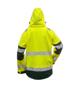 Reflective Winter <b>Waterproof</b> Windproof Softshell Casual Long Sleeve Zipper Safety Workwear Jackets Custom Logo OEM ODM BY HI - Product Image 5