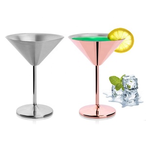 Verres à Martini en Acier Inoxydable Divris, Modernes et Incassables, 201-300 ml, Style Américain pour Fêtes, Or, Or Rose, Argent, Noir - Product Image 5