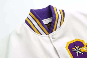 แจ็คเก็ตบาสเก็ตบอลแบบ Bomber ผ้าซาตินปักลาย คุณภาพสูง ดีไซน์ใหม่ล่าสุด สไตล์ OEM สำหรับผู้ชายและผู้หญิง - Product Image 4