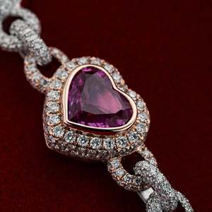 สร้อยเงินแท้ 925 ดีไซน์พิเศษ ประดับเพชรโมอิสซาไนต์สวยงาม ชุบทองคำขาวและโรสโกลด์ ได้รับการรับรองจาก GIA สไตล์ฮิปฮอป - Product Image 4