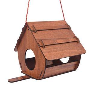 Mangeoire à oiseaux en bois en forme de maison finie rustique pour usage décoratif à la maison en plein air meilleure vente mangeoire à oiseaux la plus populaire - Product Image 3