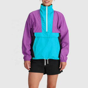 Veste coupe-vent à fermeture éclair à manches longues personnalisée à prix bon marché nouveau design grande taille imperméable avec impression de logo - Product Image 1