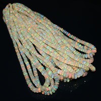 Perles d'opale naturelle éthiopienne AA, taille rondelle multi-facettes, en promotion |   Perles de 4-7 mm certifiées par un tiers, perles pour stylos