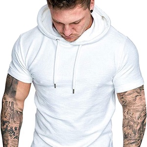 Sudadera con capucha de manga corta para hombre, prenda deportiva masculina de estilo informal, de tejido 100% algodón, de secado rápido, con diseño personalizado, nueva colección de invierno 2022 - Product Image 1