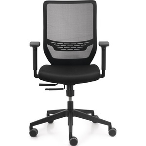 Trend Office Swivel Chair with <b>Mesh</b> Armrests Black 410-520mm Adjustable Width Height 110kg Load Capacity Synchronous Mechanism - Product Image 5