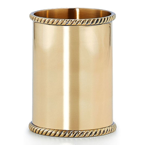 Cubo de basura de Metal chapado en oro de lujo diseñado para salas de banquetes de habitaciones de hotel o espacios de vida elegante contenedor de basura decorativo - Product Image 2