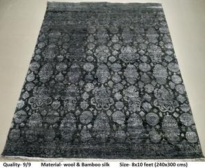 Tapis en laine et soie noué à la main de haute qualité, écologique, antidérapant, design moderne et luxueux, personnalisé pour la maison, le bureau, la prière - Product Image 4