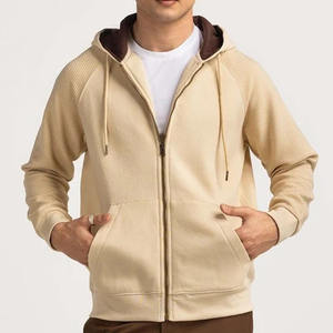 100% coton polaire fermeture éclair Streetwear mode Style Premium vente chaude double couche à capuche manches longues hommes - Product Image 5