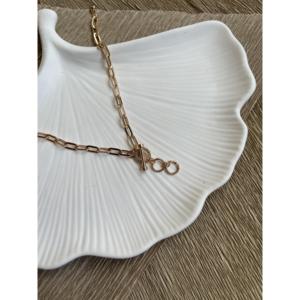 Collana con figura di orsacchiotto con cuore di pietra rosa