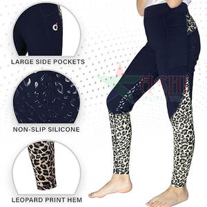 Leggings d'équitation pour femmes avec grip en silicone au niveau du genou, grip complet sur la selle, antidérapant, imperméable, coupe-vent, en spandex/polyester - Product Image 4