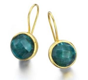 Pendientes de plata de ley 925 con gema de Esmeralda teñida, novedad - Product Image 1