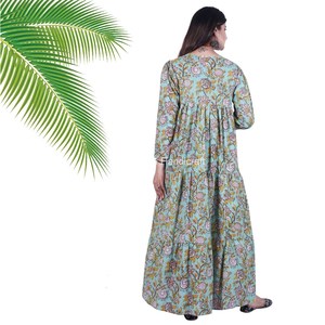 Vestido largo de algodón hecho a mano para mujer, Vestido largo de Playa, traje holgado ajustado para vacaciones de verano, novedad - Product Image 4