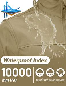 Chaqueta Softshell impermeable transpirable de tela simple lisa con función de calefacción con cierre de cremallera - Product Image 6