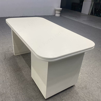 Kustom Pabrik gaya Eropa Modern komputer rumah bentuk L Laptop meja kantor dengan laci