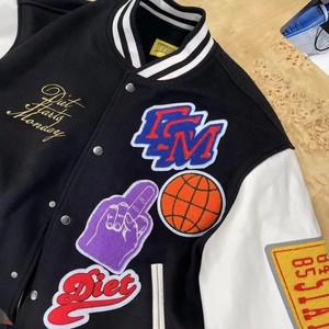 <b>High</b> Quality Winter <b>Top</b> Premium Chenille Embroidery Logo <b>Leather</b> Bomber Jacket Pu <b>Leather</b> Unisex Varsity Jackets Wholesale - Product Image 6