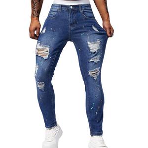 OEM personalizado de alta calidad 100% algodón Denim Baggy Straight Jeans Hombres Vintage lavado desgastado botón transpirable sólido verano - Product Image 1
