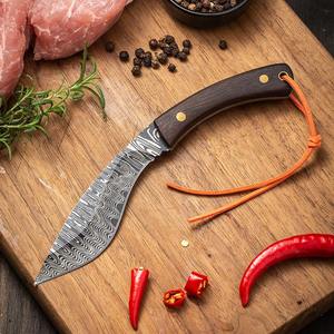 Cuchillos de Cocina de Acero Inoxidable Nuevos, Patrón Damasco, Alta Dureza, Mango de Madera, Filo Afilado, Cuchillo para Exteriores - Product Image 2