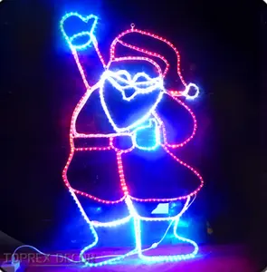 Christmas santa claus lights rope motif light 3d