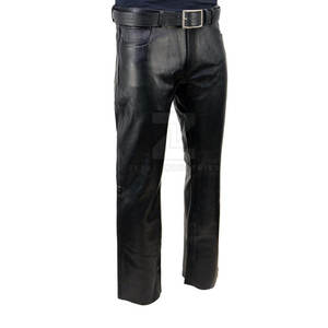 Nouveau style 2025 – Pantalon en cuir pour homme entièrement personnalisable avec logo, léger, taille mi-haute, délavage foncé, le plus vendu, décontracté, couleur unie - Product Image 3