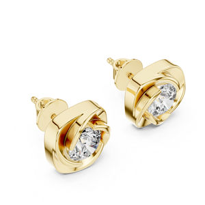 Pendientes de Diamantes Redondos Cultivados en Laboratorio en Oro Blanco de 14K para Mujer |   Regalo de Aniversario para Ella |   Diamante Cultivado Nuevo - Product Image 6