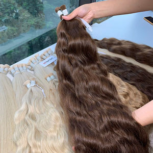 Extensiones de Cabello al Por Mayor de Alta Calidad, 100g de Cabello Humano Virgen en Color Marrón, Ondulado Natural - Product Image 1