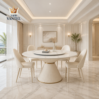Ensemble de table à manger ronde de luxe Vantel pour 10 personnes, villa, hôtel et projets résidentiels haut de gamme, directement de l'usine