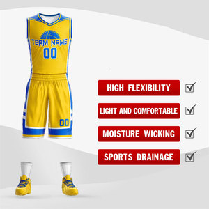 Uniforme de baloncesto de poliéster 100% de alta calidad, ropa deportiva de equipo de Color sólido, ropa de equipo de uniforme de baloncesto certificado Bsci de talla grande - Product Image 2