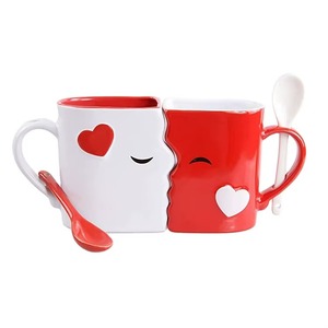 Taza de Café de Cerámica Aislada con Diseño de Dibujos Animados Creativo y Simple <span class=keywords><strong>para</strong></span> Parejas, <span class=keywords><strong>para</strong></span> Regalos y Uso en el <span class=keywords><strong>Desayuno</strong></span> en Casa, Gran Capacidad - Product Image 1