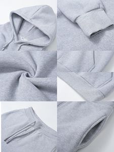 Automne hommes surdimensionné Streetwear à capuche 350GSM épais polaire pull sweat personnalisé broderie impression en gros en vrac - Product Image 3