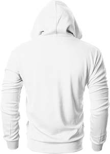 Pull à capuche basique coupe ajustée pour homme Sweat-shirt léger à manches longues Poche kangourou brodée Accessoire d'hiver solide - Product Image 3