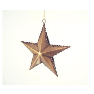 Adornos colgantes de estrella de latón con acabado antiguo para el hogar, adornos colgantes decorativos de árbol de Navidad X Mas - Product Image 1
