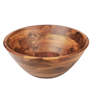 Venta caliente 2024 totalmente decorado Color de madera natural cuenco hecho de madera para usos de varios tipos hogar cocina utilizable precios bajos - Product Image 2