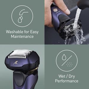 Rasoir électrique rechargeable pour homme avec 5 lames, rasoir miniature humide/sec avec tête flexible, étanche et lavable IPX7 - Product Image 4