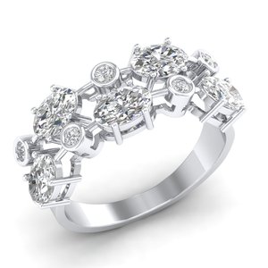 REYES, venta al por mayor, joyería fina, Plata de Ley 925, moissanita, Media eternidad, anillos de compromiso, regalo de cumpleaños para mujeres - Product Image 2