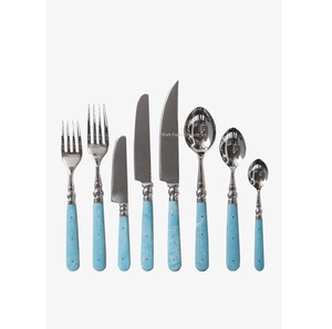 Elegante juego de cubiertos de acero inoxidable con mango de hueso azul cielo para el hogar y la boda Juegos de cubiertos de mesa - Product Image 1