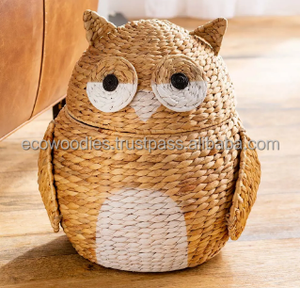 Round Bamboo Storage <b>Basket</b> Eco-friendly Durable Cute Handwoven Multi-functional Home Bedroom Nursery Kids Room Wardrobe Bin - Product Image 6